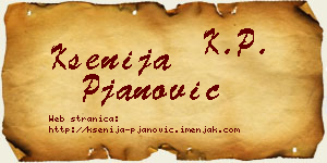 Ksenija Pjanović vizit kartica